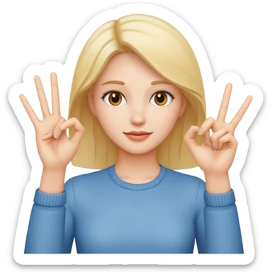 decision gesture women hands OK Signal sticker