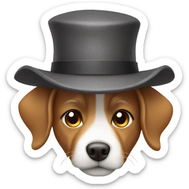 dog wearing hat sticker