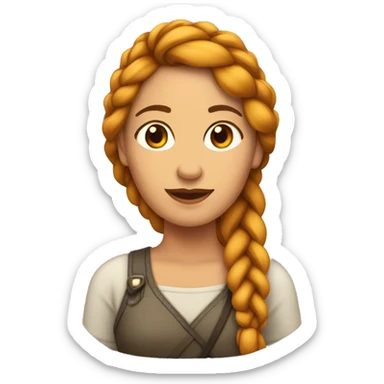mujer pelirroja con trenzas sticker