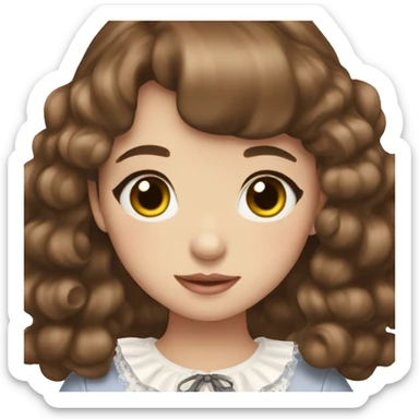 sweet-lolita brown haired girl  sticker