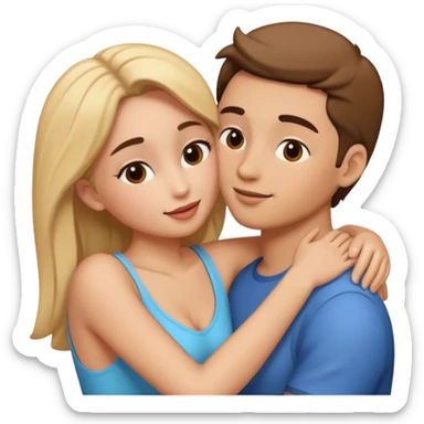 Casal abraçado se beijando sticker