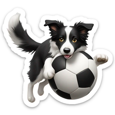 border collie with soccer ball sticker