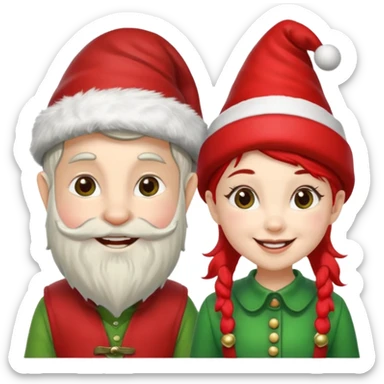 Gnomi natalizi maschio e femmina sticker