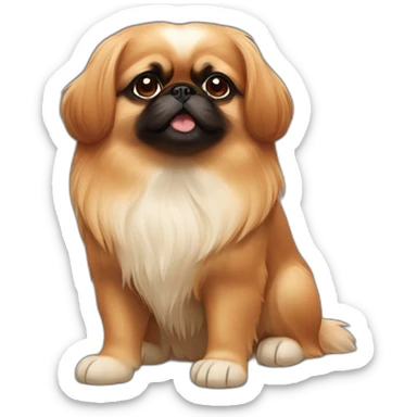 Pekingese redhead sticker