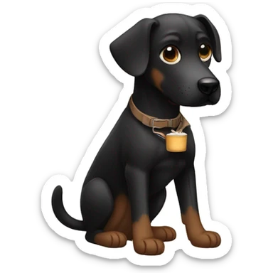 Perro negro y cafe sticker