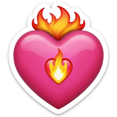Black, red, hot pink heart make it way more flashy, lightly wreathed in flame tone down the flames a little way less flsmes sticker