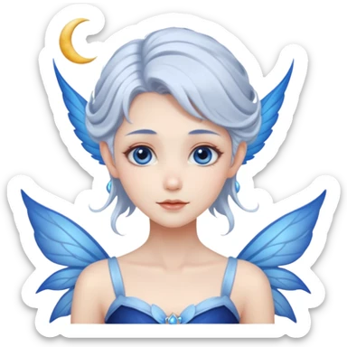 Moon fairy queen – Silver hair, blue wings

























 sticker
