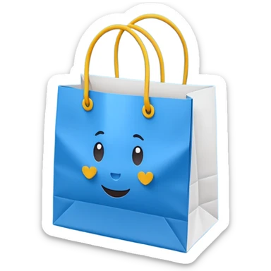 shopping bag blue sticker