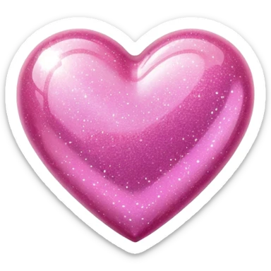 Pink glittery heart sticker