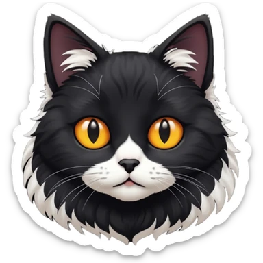 Gato negro con blanco sticker