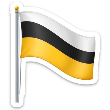 3 stripe horizontal flag with the colors in order Yellow, white and black sticker
