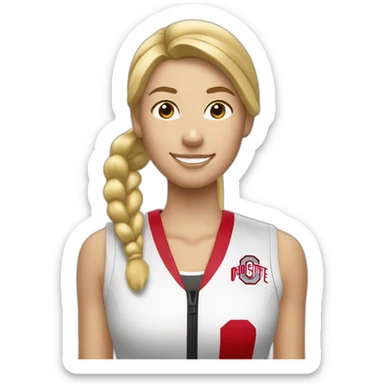 ohio state buckeyes blond woman with pony tail rower in a boat sticker