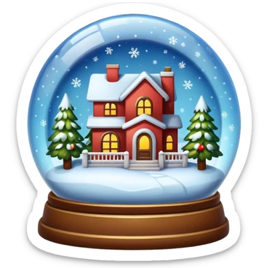 house in snow globe sticker