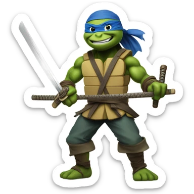 Leonardo tmnt sword slashing  sticker