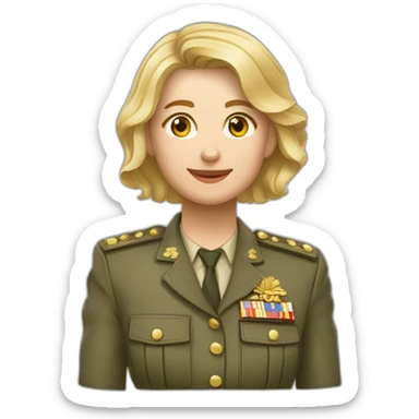 Русская девушка с голубыми глазами и прямыми светло коричневыми волосами с шапка ушанка sticker