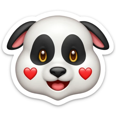Um emoji de coração da cor de um dálmata sticker
