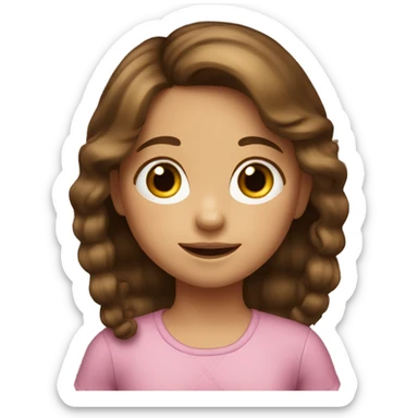 A little 5 year old girl with brown hair sticker