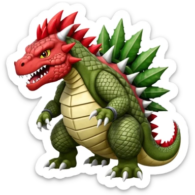 Ugly Fey Toony Bowser-Tyranitar-Groudon-Rhydon-Shaymin-dragon sticker