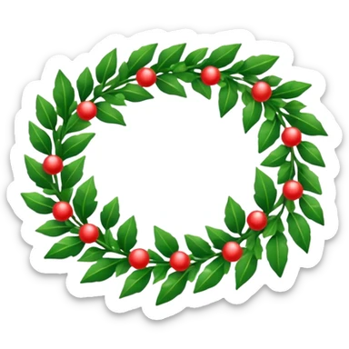 Holiday garland laying horizontally not in a circle sticker