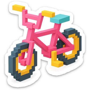 розовый велосипед BMX, no background sticker