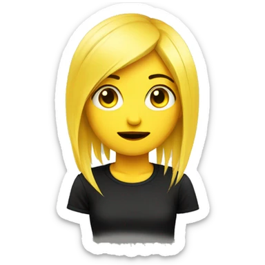 a emo girl yellow emoji sticker