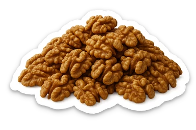 montagna di noci sbucciate, iperrealistici 4k sticker