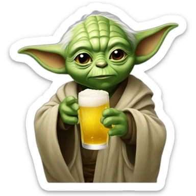 Yoda drink the beer sticker