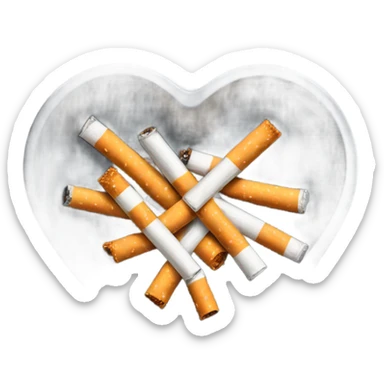 Heart shaped ash tray with cigarettes sticker