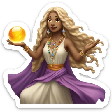 fortune teller white woman sticker