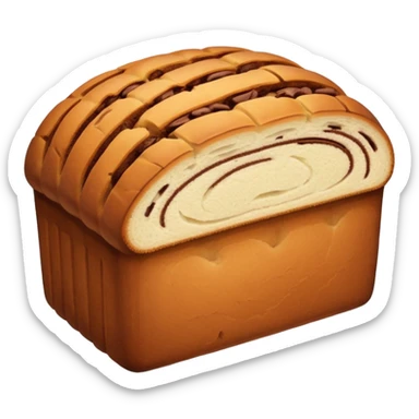 sweet bread sliced with cocoa lines inside sticker