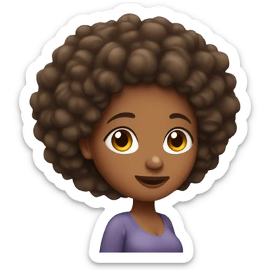 Pregnant woman with curly afro hair  sticker