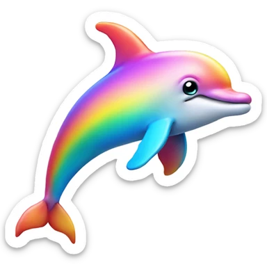 Beautiful rainbow dolphin sticker