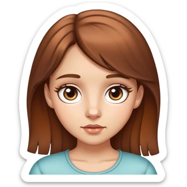brown haired bambi eyes girl sticker