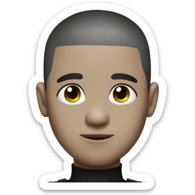 Cute face goth boy with buzzcut sticker