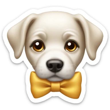 dog with bow sticker
