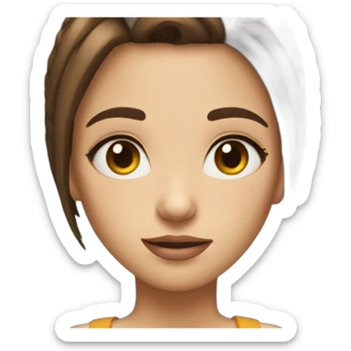 A girl have short hair and brown hair and the color of her eyes is like honey  sticker