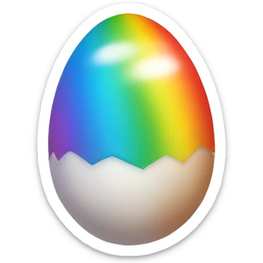 Rainbow egg sticker