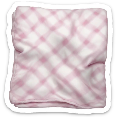 Plad white and pink blanket folded  sticker