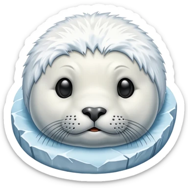 white winter & artic animal (seal with no hair )  sticker