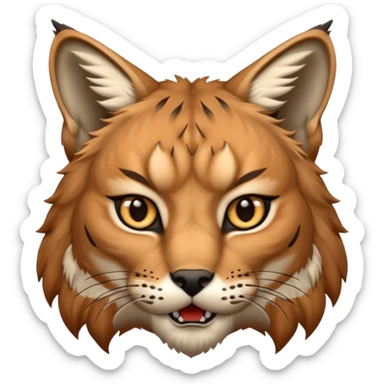 Tête de lynx très féroce  sticker