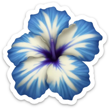 Blue hibiscus flower sticker
