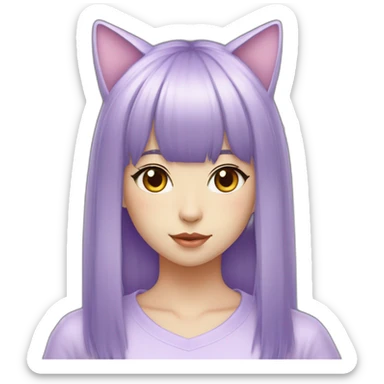 light-purple-blunt-bangs-cat-ear-japanese-girl sticker