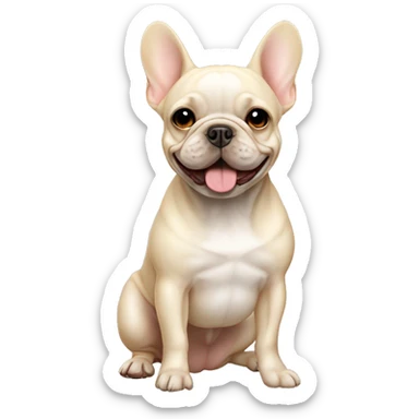 Cream frenchie sticker