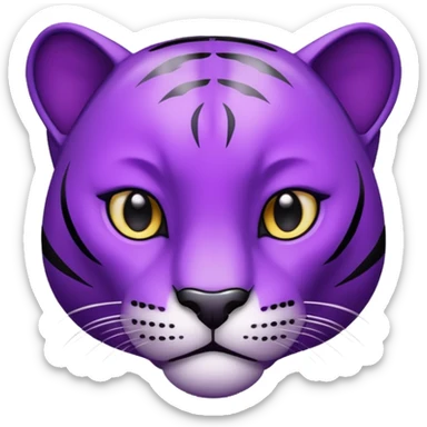 Purple Panther face tileted to the slight right sticker