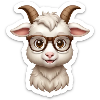 baby goat with glasses sticker