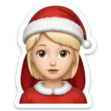 Blondie girl santa clauss sticker