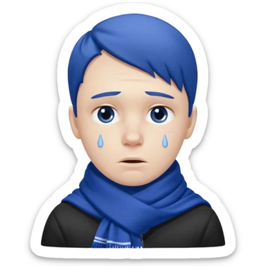 Sad Glasgow rangers fan wearing scarf only. sticker