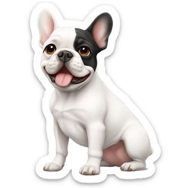 White Frenchie  sticker