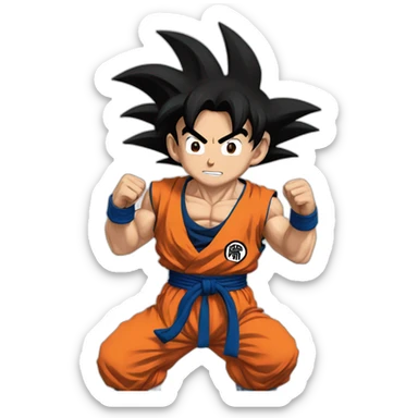 goku entrenando  sticker