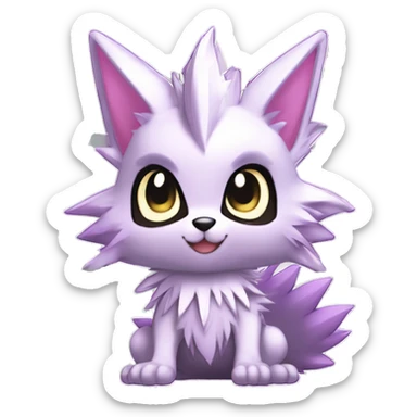 Anthro Scalie Spiky Cool Edgy Magical Shiny Colorful Pastel Sparkle Kemono-style Chibi Fantasy-Animal-Fakémon-Pokémon-Hybrid Fur Sona Aesthetic Full Body sticker